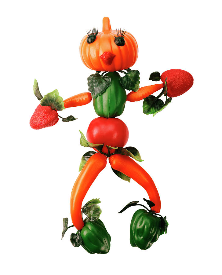 Carrot Drawing - Vegetable Woman by CSA Images