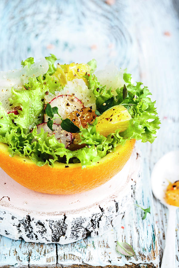 Vegetarian Winter Salad With Oranges Photograph by Ananda Swarupini