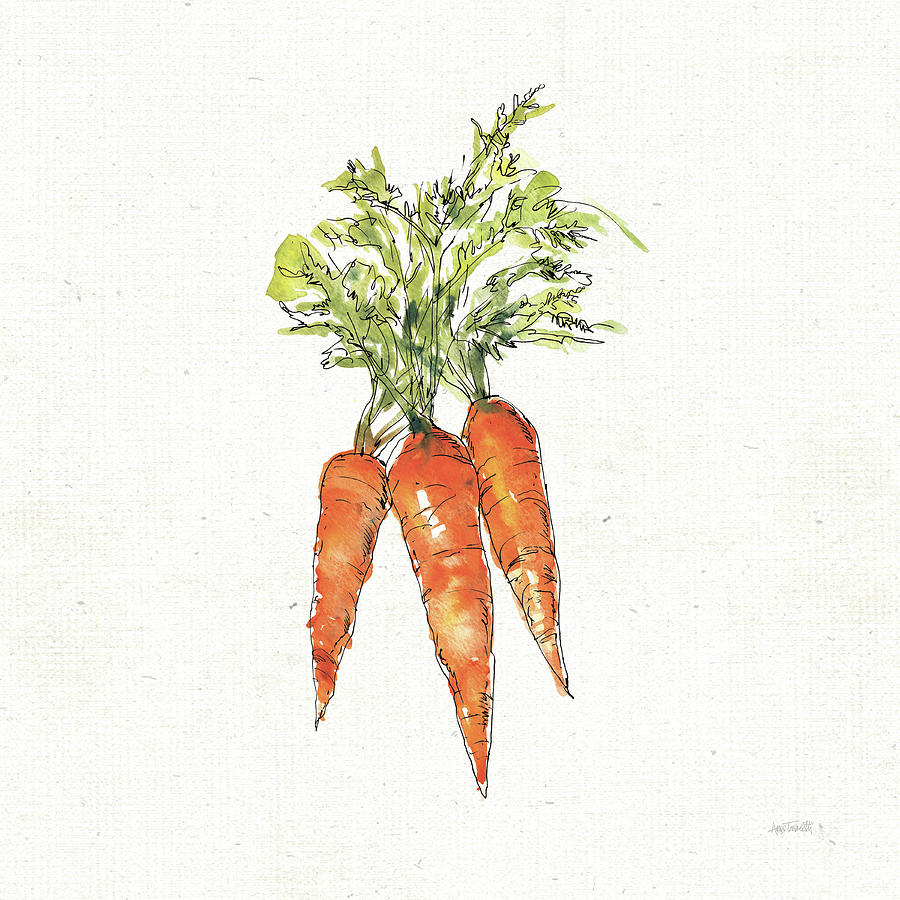 Farm Painting - Veggie Market V Carrots by Anne Tavoletti