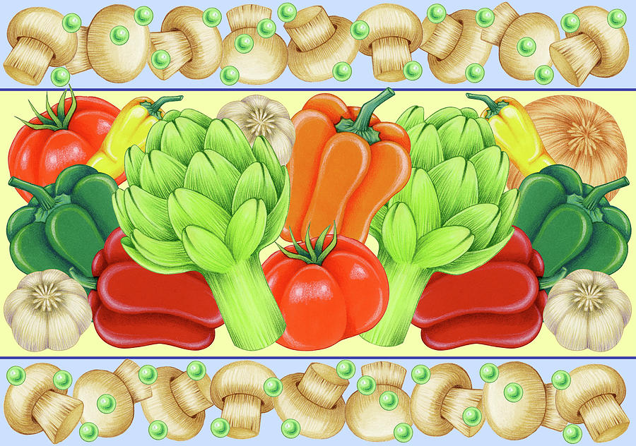 Vegetable Digital Art - Veggies 3 by Kimura Designs