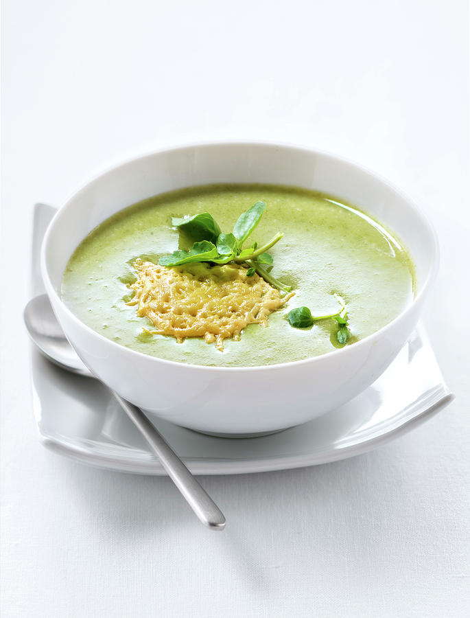 Veloute De Celeri Et Cresson, Chips De Beaufort Cream Of Celery And