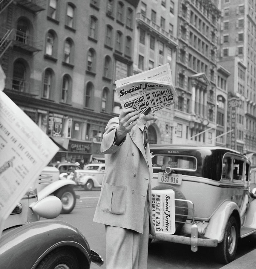 New York City Photograph - Vendor Selling social Justice On The Street In New York City, 1939 by Dorothea Lange