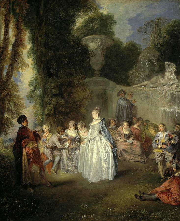 Music Painting - Venetian festivities by Jean-Antoine Watteau