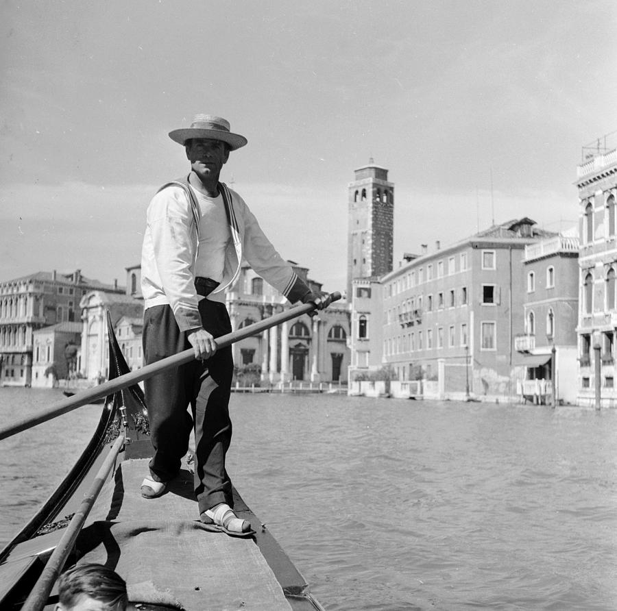 Venetian Gondolier Photograph by Evans