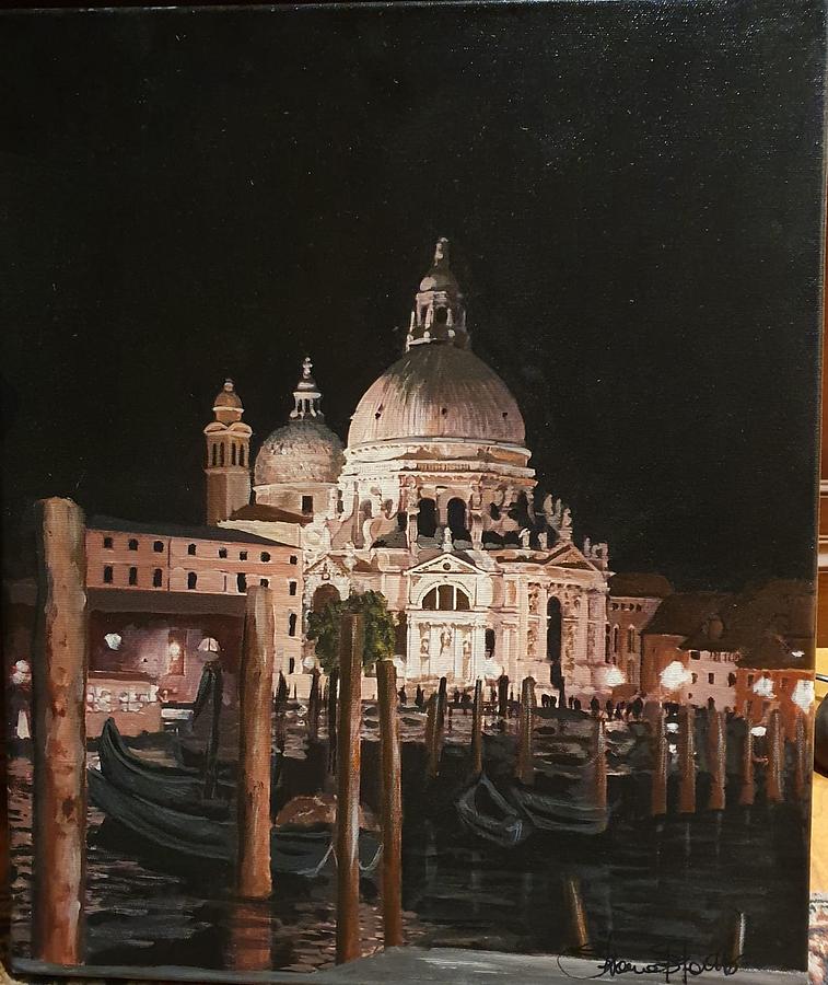 Venezia notte 2 Painting by Silvana Bigatti | Fine Art America