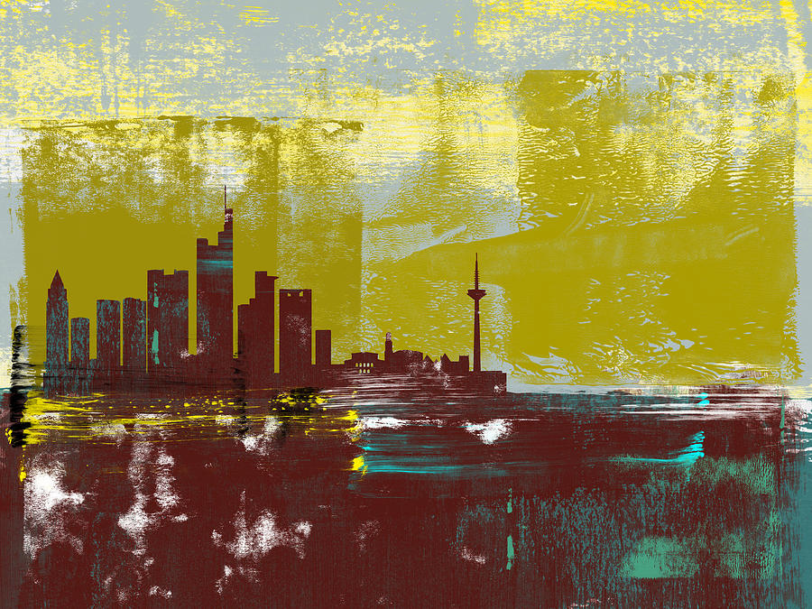 Abstract Mixed Media - Venice Abstract Skyline II by Naxart Studio
