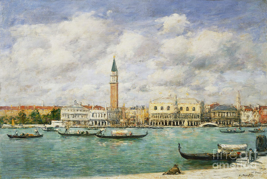 Venice, Campanile, St Marks View Of The Canal From San Giorgio; Venise, Le Campanile, Vue Du Canal San Marco Prise De San Giorgio, 1895 Painting by Eugene Louis Boudin