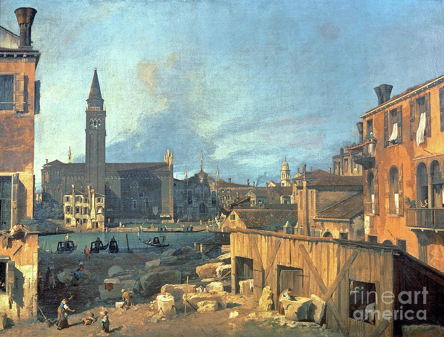 Venice: Campo San Vidal And Santa Maria Della Carita Painting by Canaletto