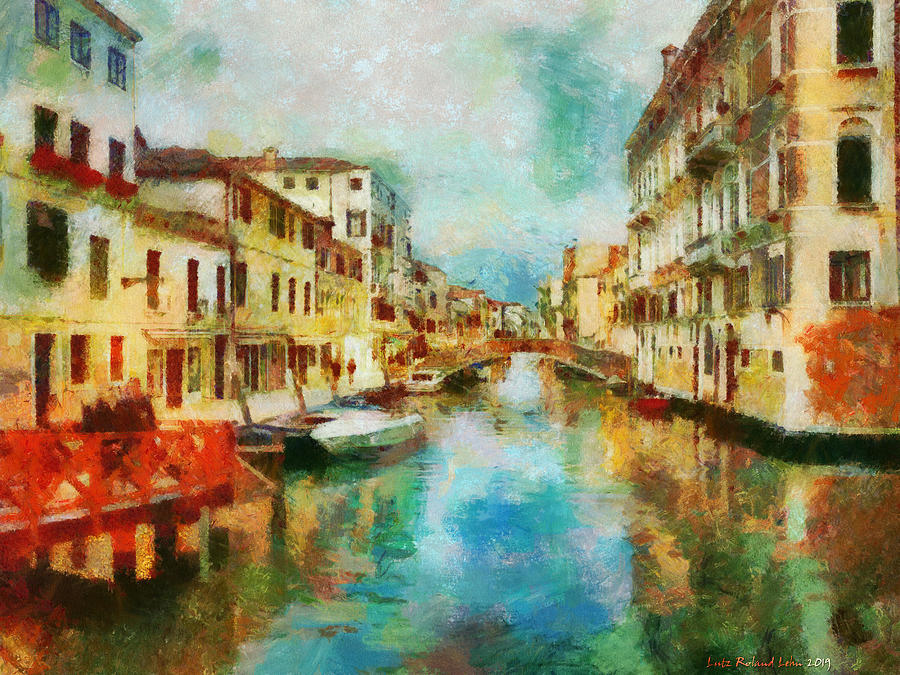 Venice Canal in Murano Digital Art by Lutz Roland Lehn