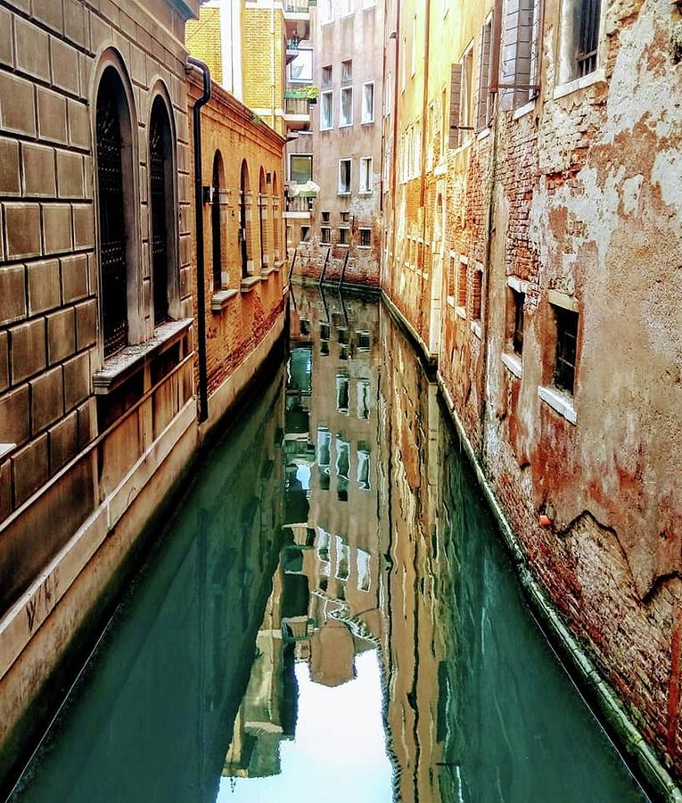 Architecture Photograph - Venice Canal Reflection by Leigh Smith