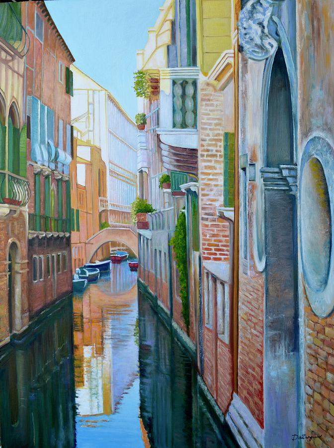 Venice Canal Scene Painting by Dai Wynn
