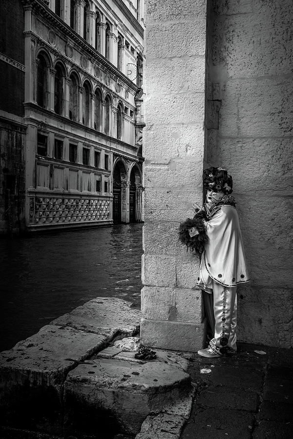 Venice Carnival in Mono Photograph by Georgia Fowler