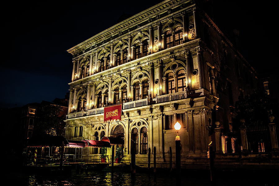 Venice Casino at Night Photograph by Darryl Brooks