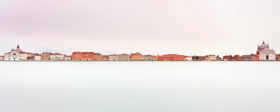 Venice, Giudecca Canal landmark. Panoramic Long exposure photogr Photograph by Stefano Orazzini