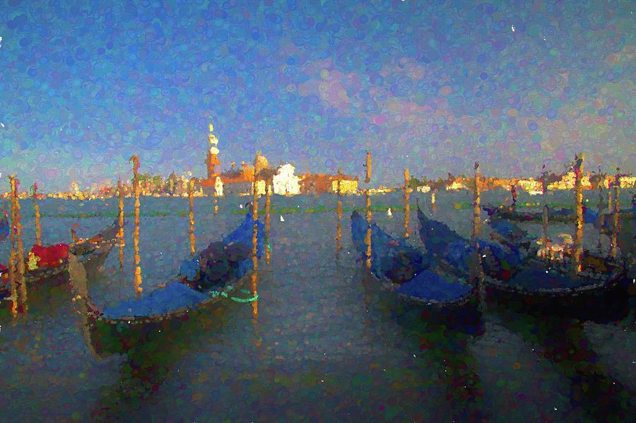 Venice Gondolas Along the Grand Canal  Photograph by David Smith