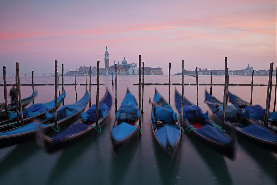 Venice, Gondolas, Sunset, Italy Digital Art by Tim Mannakee | Fine Art ...