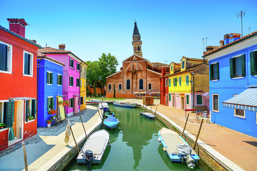 Burano Canal and Church Photograph by Stefano Orazzini