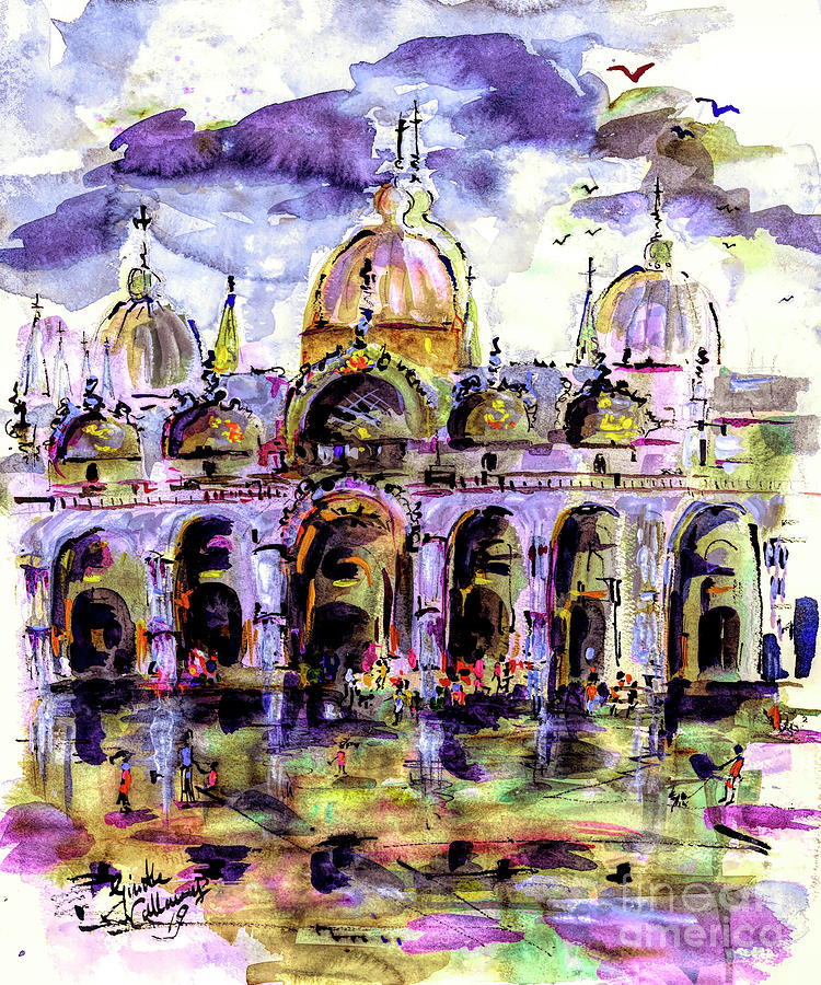 Venice Piazza San Marco Mixed Media by Ginette Callaway
