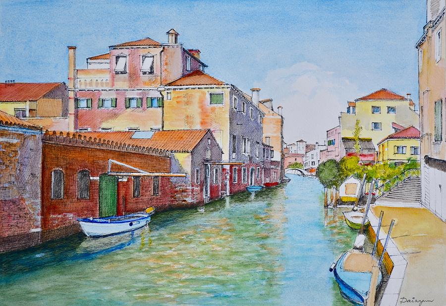Venice Rio Della Sensa Aquarelle Painting by Dai Wynn