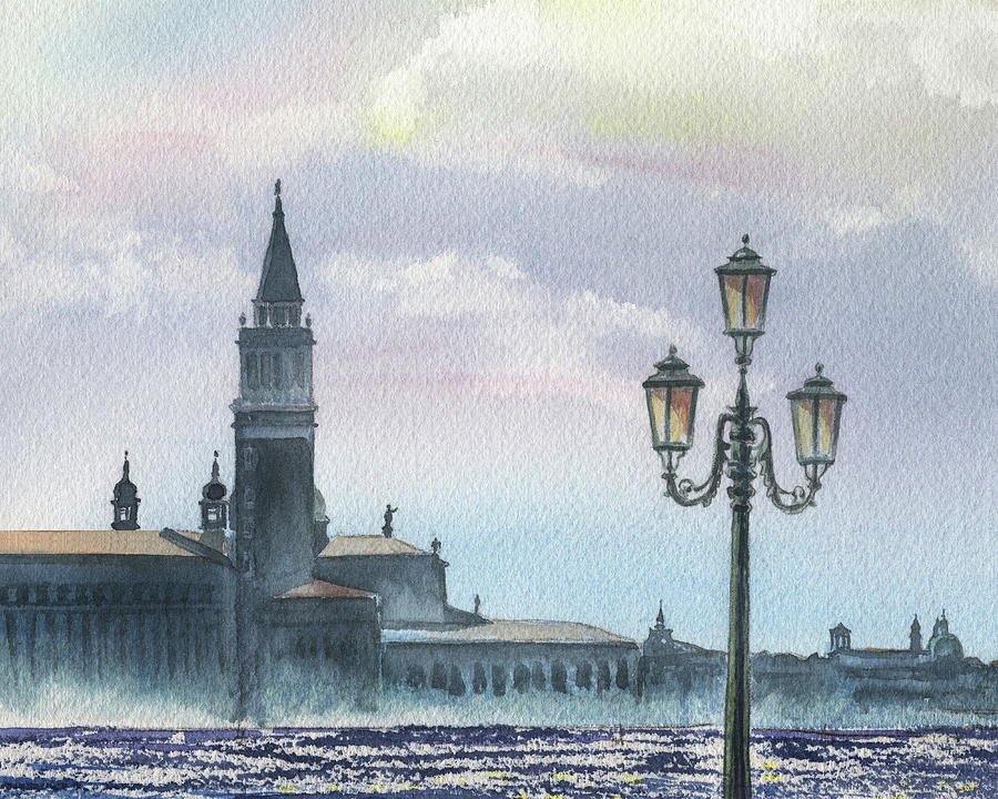 Venice Sky Italian Landscape Painting by Irina Sztukowski