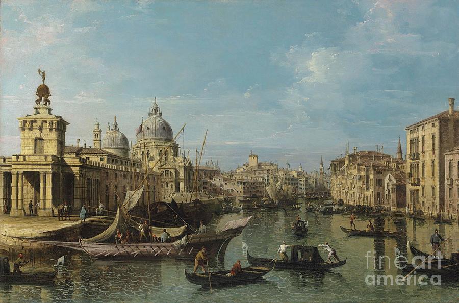 Venice: The Entrance To The Grand Canal, C.1720-80 Painting by Bernardo ...