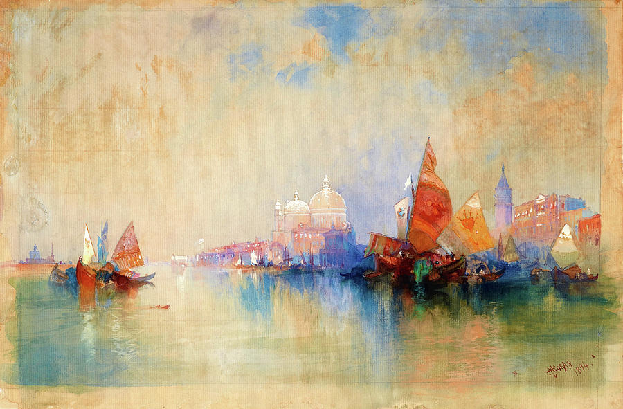 Venice Painting - Venice, The Lagoon Looking Toward Santa Maria Della Salute - Digital Remastered Edition by Thomas Moran Venice Painting - Venice, The Lagoon Looking Toward Santa Maria Della Salute - Digital Remastered Edition by Thomas Moran