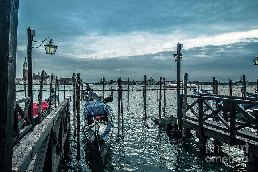 Venitian gondola at the pier waiting for costumers Photograph by Amanda Mohler