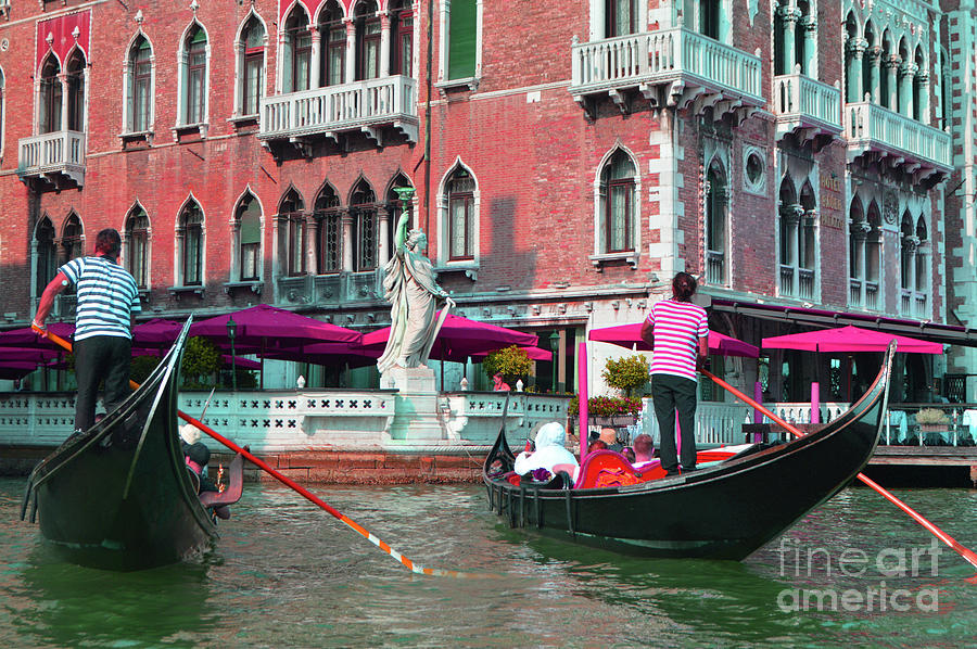 Venetian Gondoliers Photograph by Aicy Karbstein