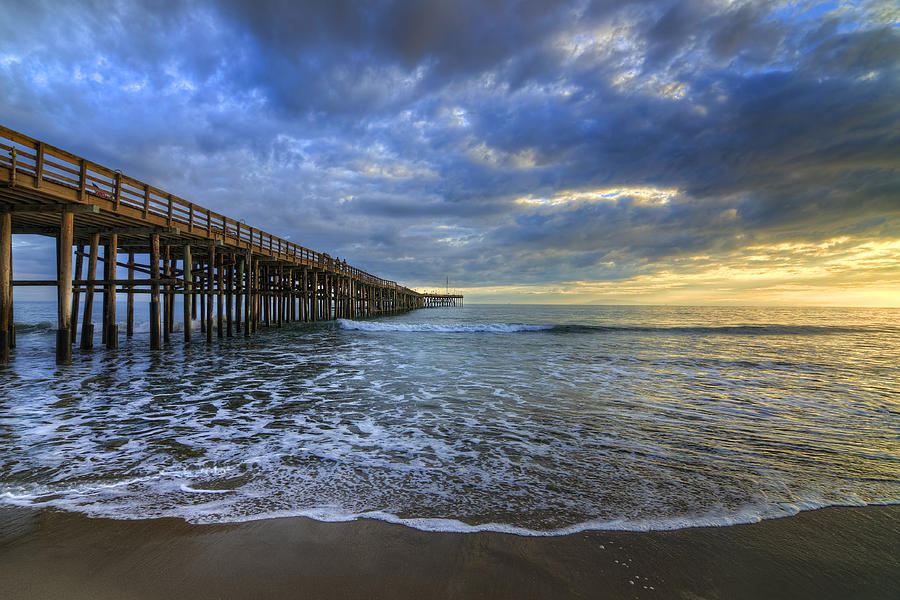 Ventura Pier Gold and Blue Photograph by Wendell Ward