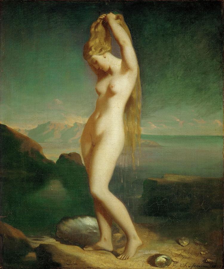 Venus Anadyomene, 1838, Salon 1839 Canvas 65.5 x 55 cm R.F. 2262. Painting by Theodore Chasseriau -1819-1856-