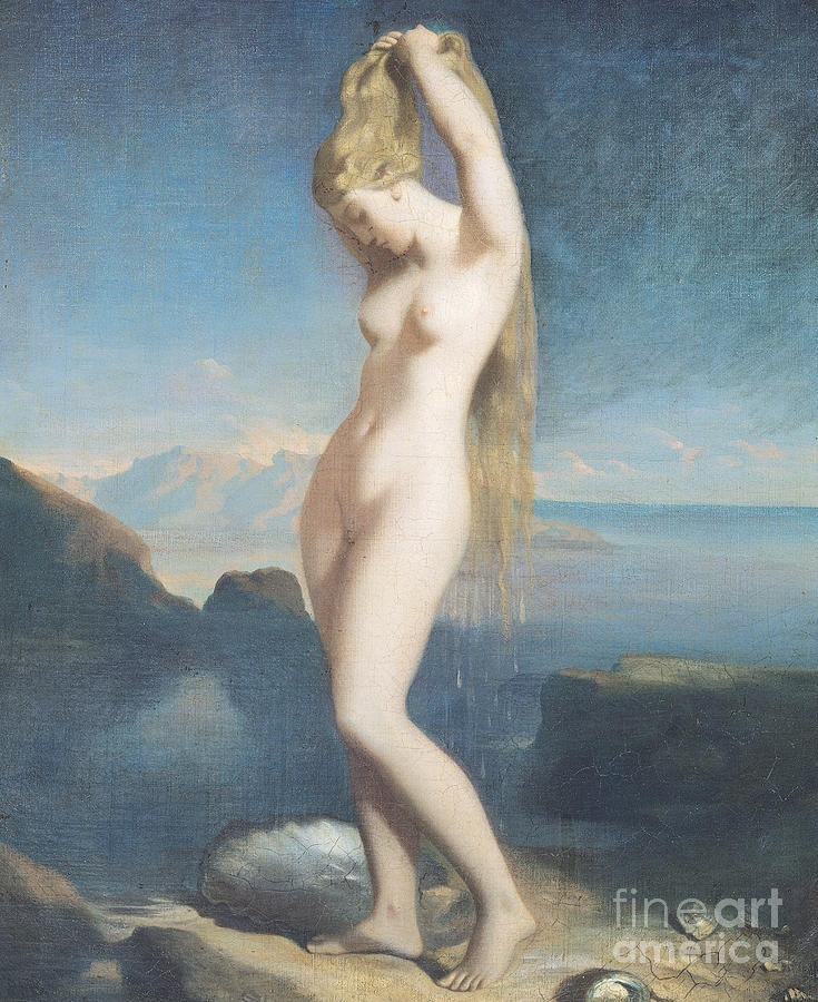 Venus Anadyomene, or Venus of the Sea, 1838 Painting by Theodore Chasseriau