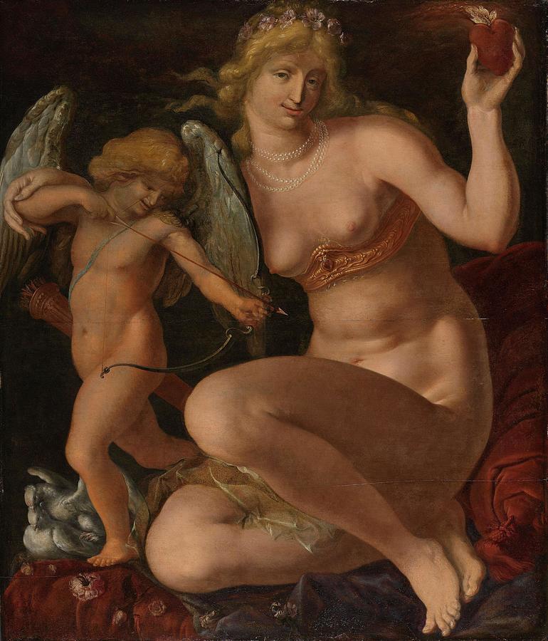 Venus and Amor. Painting by Jacob de Gheyn -II-