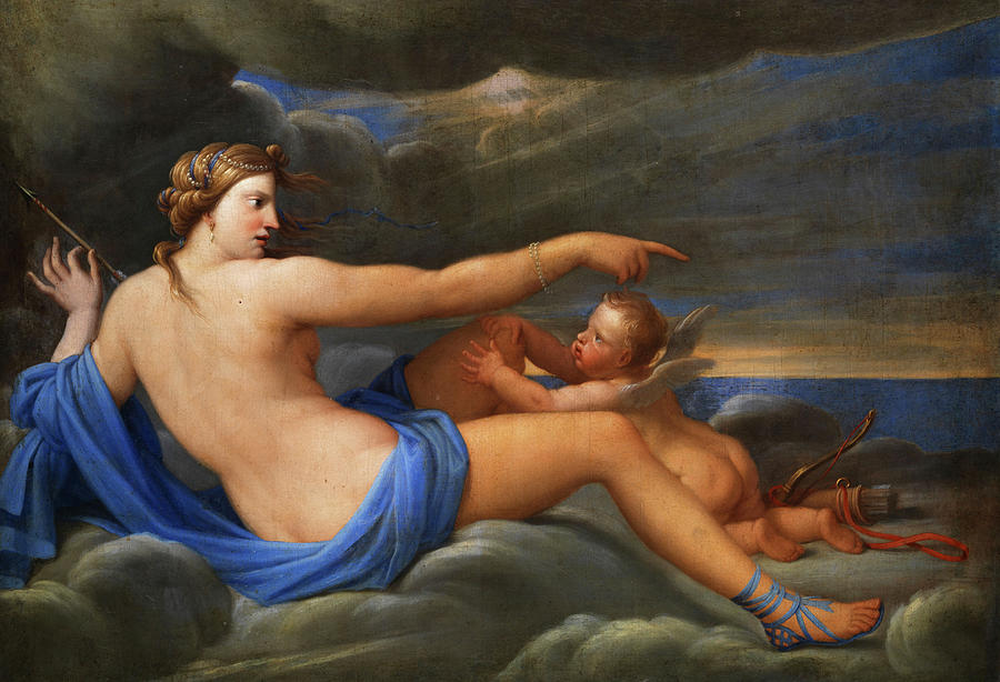 Image of Representation of Cupid, or Amour, servant of Venus, as a by  French School, (19th century)
