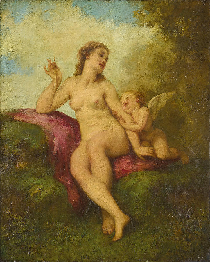 Venus and Cupid Painting by Paul Baudry