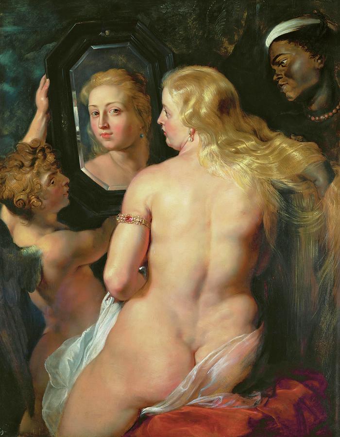 Venus before a mirror. Wood -1614 / 1615- 124 x 98 cm Inv. 120. Painting by Peter Paul Rubens -1577-1640-