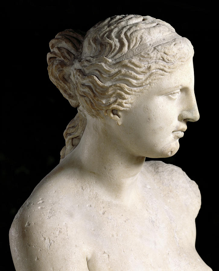Up Movie Photograph - Venus De Milo, Detail Of The Head, Hellenistic Period by Greek School