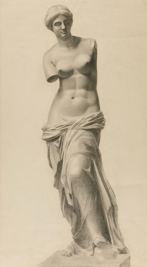 Venus De Milo Drawing by William Michael Harnett Venus De Milo Drawing by William Michael Harnett