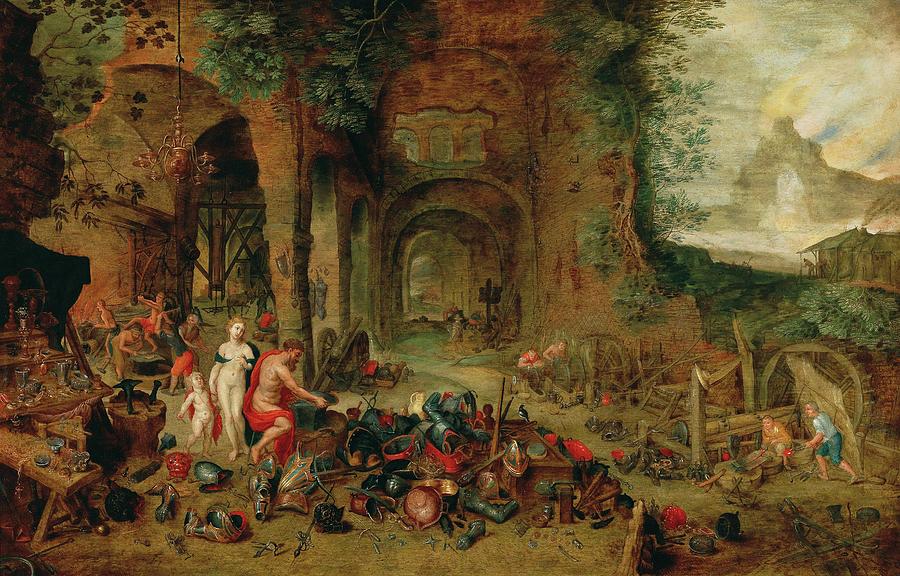 Venus In The Forge Of Vulcan Painting by Workshop Of Jan Brueghel Ii ...