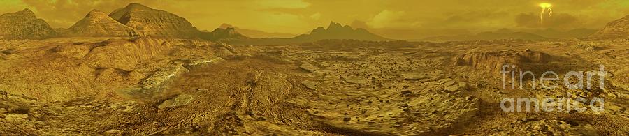 Space Photograph - Venus Surface Panorama by Mark Garlick/science Photo Library