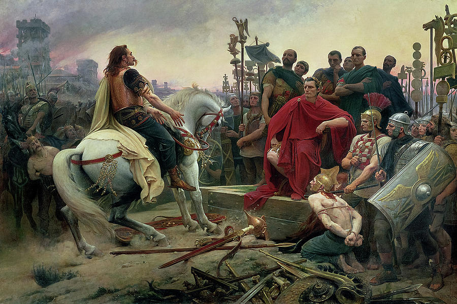 Julius Caesar Painting - Vercingetorix Throws Down his Arms at the Feet of Julius Caesar, 1899 by Lionel-Noel Royer
