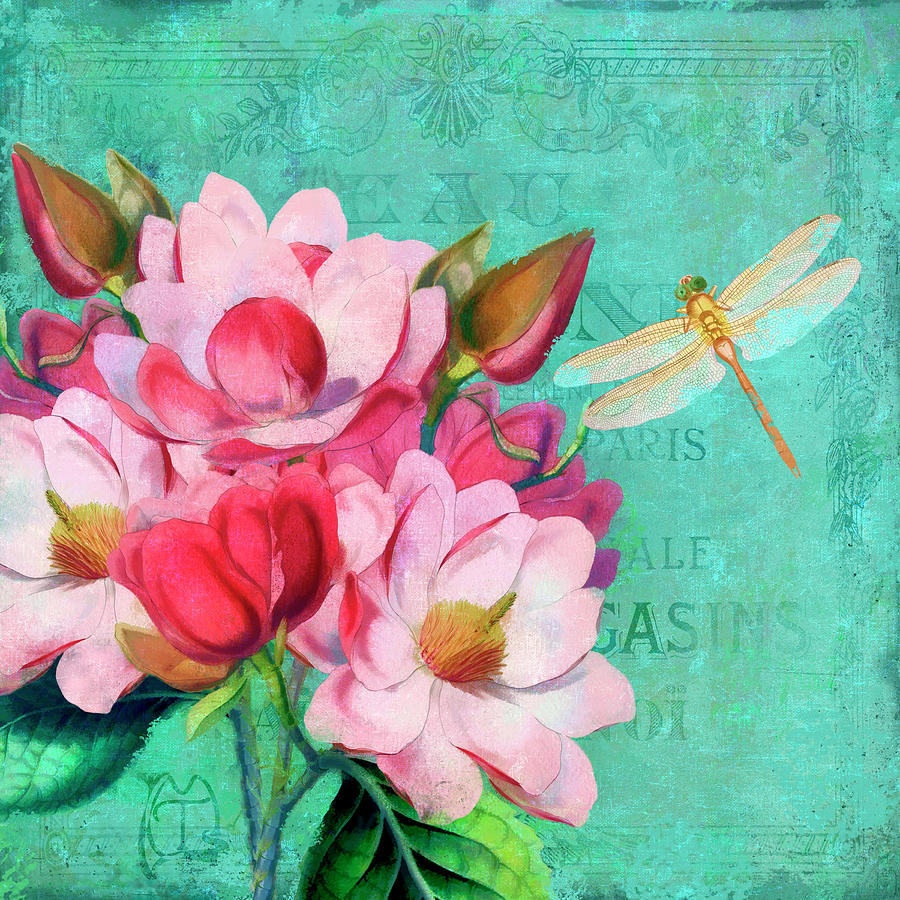 Flower Digital Art - Verdigris by Tina Lavoie