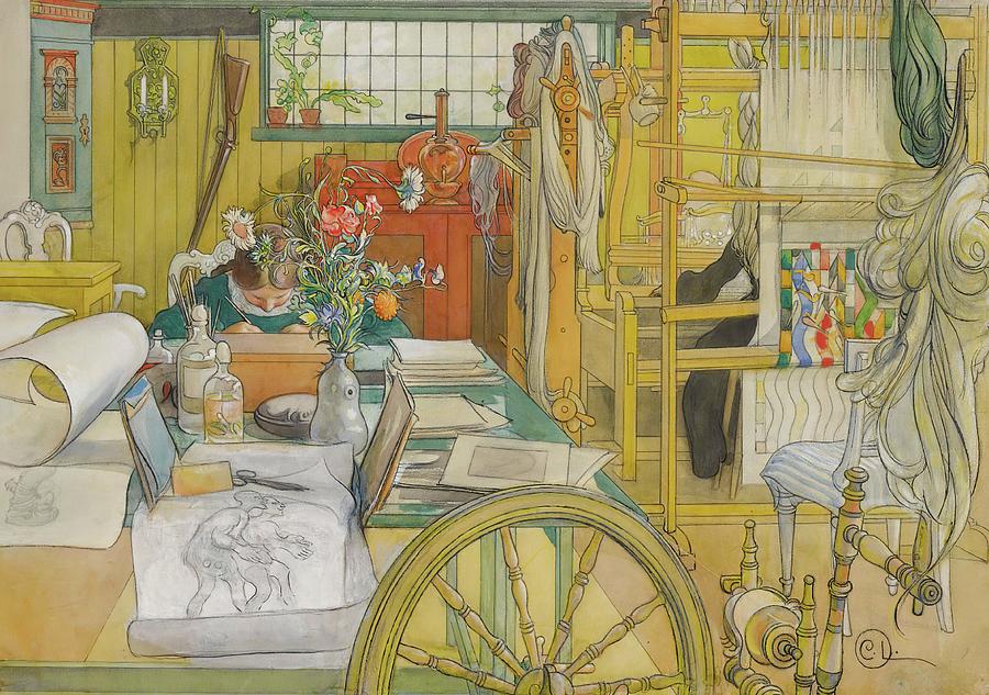 Verkstaden Painting by Carl Larsson Verkstaden Painting by Carl Larsson