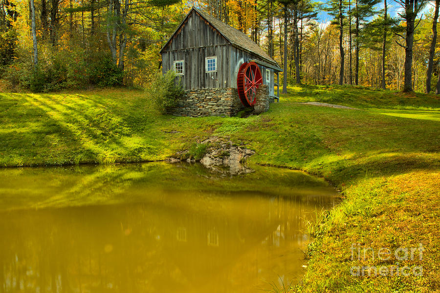 Vermont Grist Mill Pond Landscape Photograph by Adam Jewell