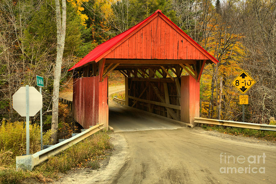 Vermont Red Covered Bridge Photograph by Adam Jewell