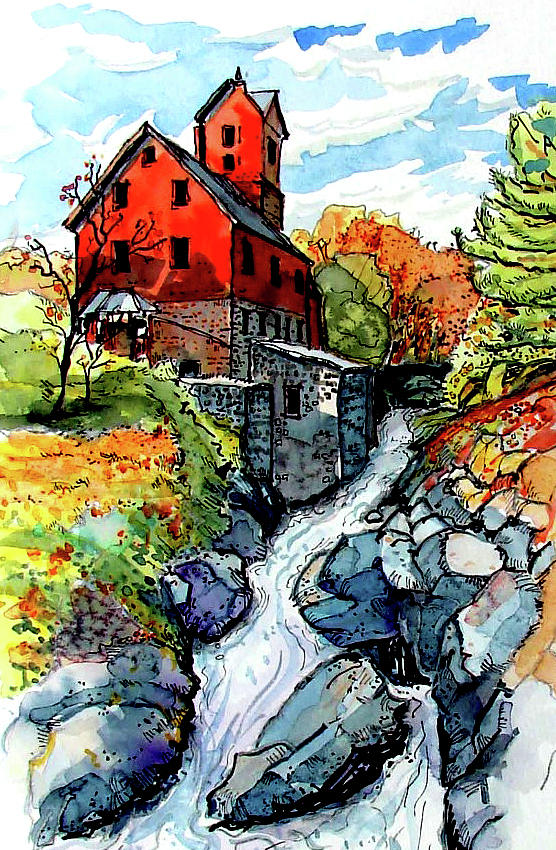 Vermont Red Painting by Terry Banderas