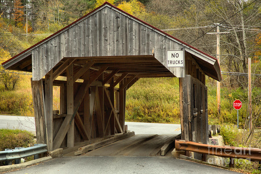 Vermont School Road Covered Bridge Photograph by Adam Jewell