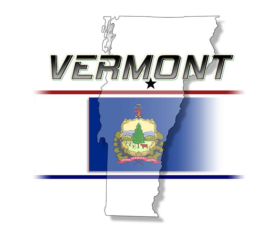 Vermont State Horizontal Print Digital Art by Rick Bartrand