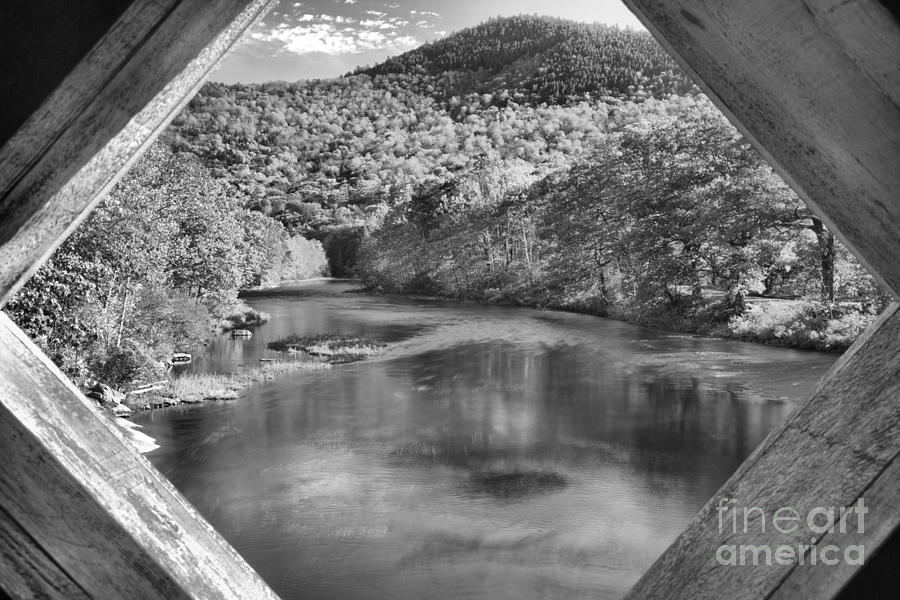 Vermont West River Framed Black And White Photograph by Adam Jewell