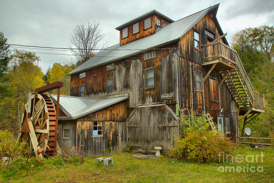 Vermont Wooden Grist Mill Photograph by Adam Jewell