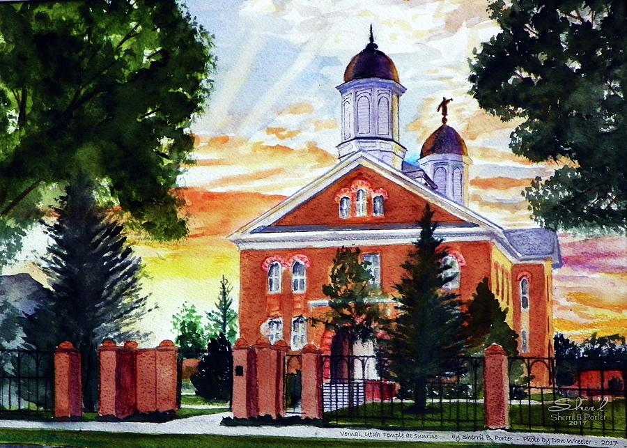 Vernal Temple at Sunrise Painting by Sherril Porter